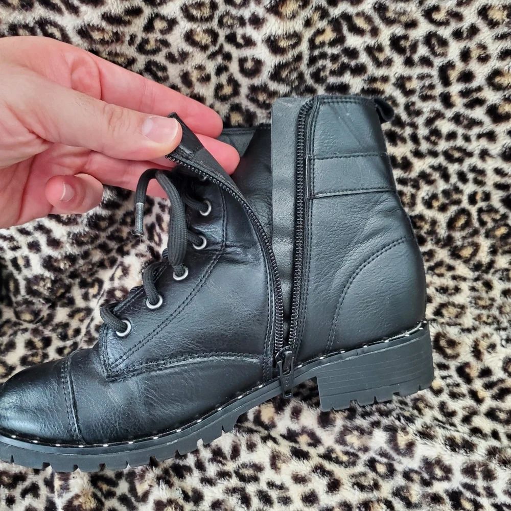 Wonder Nation Girl's Fashion Moto Combat Boots